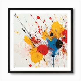 Abstract Art Featuring A Closeup View Of A Splattered Ink Pattern Grunge Style With Rough Dabs And (3) Art Print