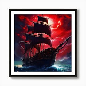 Pirate Ship In The Ocean 3 Art Print