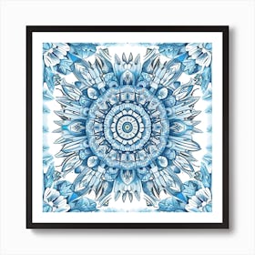 Blue Mandala 2 Art Print