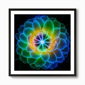 Floral Luminescence Ultraviolet Elegance Art Print