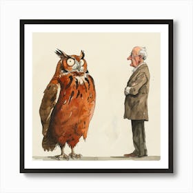 Creatai 24830 The Most Curious Owl And His Intellectual Owner 7aeb1b67 Ac51 491a A9bb 93c9edc22c10 2 Art Print