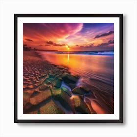 Sunset On The Beach 171 Art Print