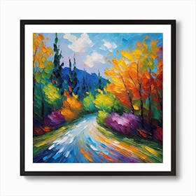 Autumn Road Art Print