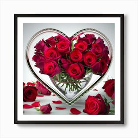 Heart Shaped Roses Art Print