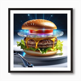 Hamburger In Space Art Print