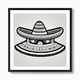 Mexican Sombrero And Poncho Sticker 2d Cute Fantasy Dreamy Vector Illustration 2d Flat Center (14) Art Print