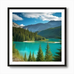 Blue Lake, Canadian Rockies Art Print