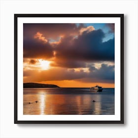 Sunset On The Sea Art Print