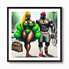 Afro-American Couple Art Print