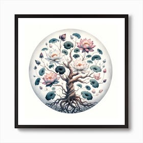 Lotus Tree 1 Art Print