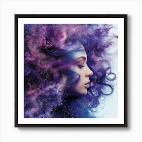 Space Portrait Of A Woman Art Print