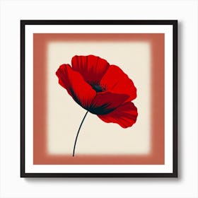 Title: "Radiant Red Poppy: A Bold Statement Piece for Modern Home Decor"  Description: Discover the allure of 'Radiant Red Poppy', a captivating art piece that embodies the fusion of nature's beauty and contemporary design. This striking digital illustration showcases a single, vibrant red poppy in full bloom, set against a warm, muted background that enhances its bold color. Ideal for adding a touch of elegance and a splash of color to any room, this modern floral wall art is a must-have for enthusiasts of botanical illustrations and minimalist decor. The simplicity of the poppy's form, combined with the rich, red hue, creates a visual focal point that draws the eye and sparks conversation. Whether you're looking to elevate your living space, office, or seeking the perfect gift for the art-lover in your life, 'Radiant Red Poppy' is a timeless choice that exudes sophistication. Add this unique piece to your collection today and transform your environment with its undeniable charm and stylish flair. Art Print