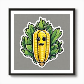 Sweetcorn As A Logo Sticker 2d Cute Fantasy Dreamy Vector Illustration 2d Flat Centered By T (1) Art Print