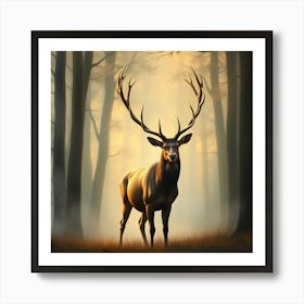 Deer In The Woods Poster