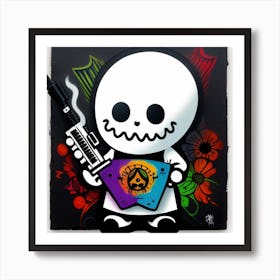 Skeleton With Gun 1 Art Print