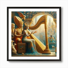 Egyptian Harp 1 Art Print