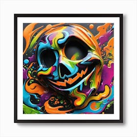 Colorful Skull 7 Art Print