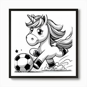 Unicorn Soccer 1 Art Print