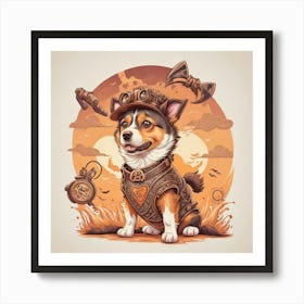 Steampunk Dog 3 Art Print