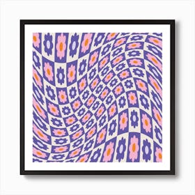 Groovy Twist Purple Square Art Print