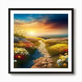 Path To The Sunset Art Print