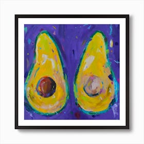 Avocado On Purple Square Poster