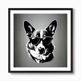 Corgi Dog In Sunglasses 3 Art Print