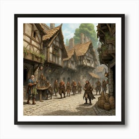 Default A Village Scene From A Dungeons And Dragons World Vill 0 1 Art Print