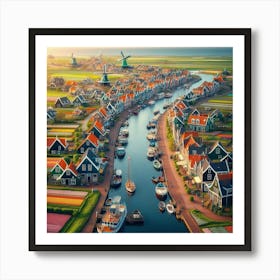 Tulip Village In Netherlands 2 Art Print