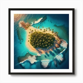 Aerial View Of A Tropical Island 2 Art Print