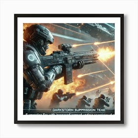 Sci Fi Suppressing Fire 1024x1024 Art Print