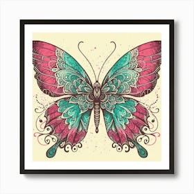 Illustration lace butterfly 6 Art Print