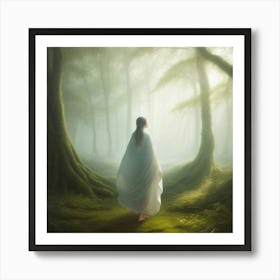 Woman In The Forest Art Print