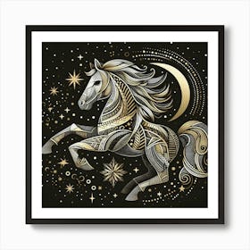 Horse With Stars Canvas Print Art Print