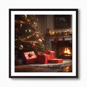 Christmas Tree In The Living Room 80 Art Print