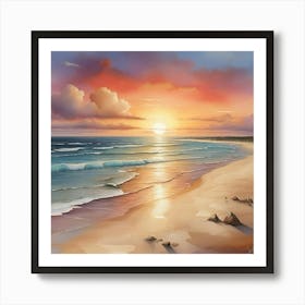 Sunset On The Beach 17 Art Print