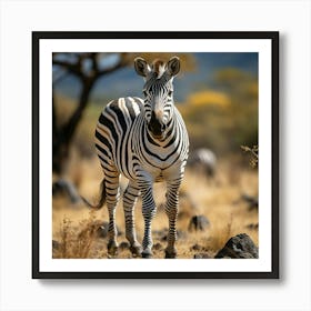 Zebra In The Savannah Art Print