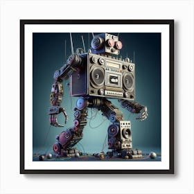 Retro Robot Art Print