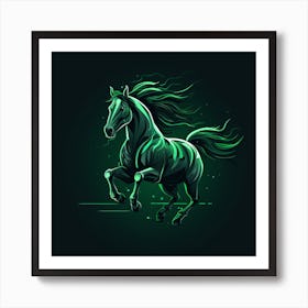 Green Horse Art Print