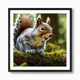 Squirrel In The Forest 297 Art Print