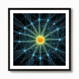 3d Image Of A Network Art Print