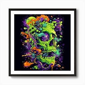 Psychedelic Skull 13 Art Print