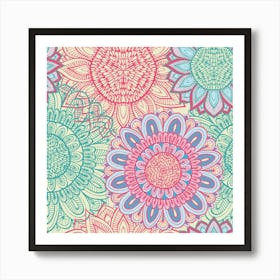 Hand Drawn Mandala Pattern 01 Art Print