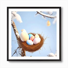 Easter Eggs In A Nest 43 Art Print