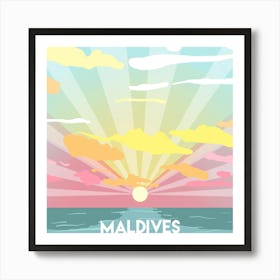 The Maldives | Vintage Style Travel Poster Art Print