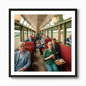 Vintage Train Journey Series: David Hockney Style 6 Art Print