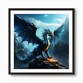 Blue Dragon Art Print