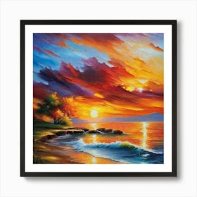 Sunset By The Sea Art Print