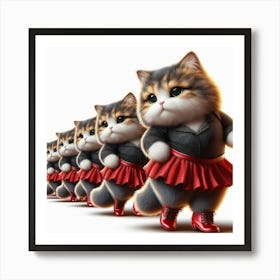 Cute cats dance training Art Print