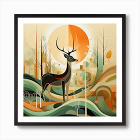 Deer In The Forest 7 Art Print